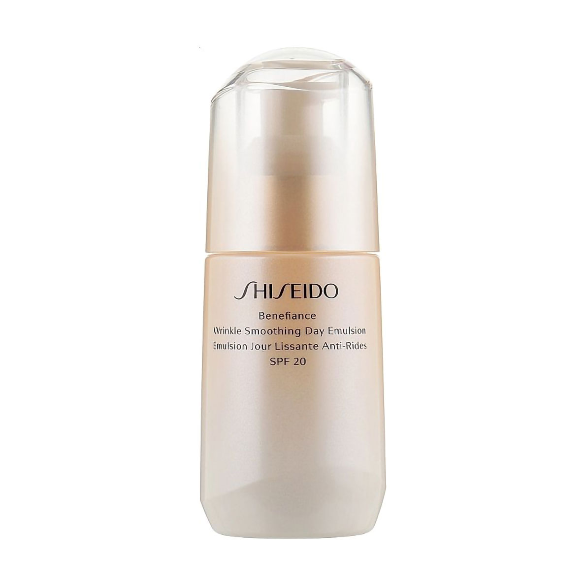 Захисна денна емульсія для обличчя Shiseido Benefiance Wrinkle Smoothing Day Emulsion SPF 20 проти старіння шкіри, 75 мл